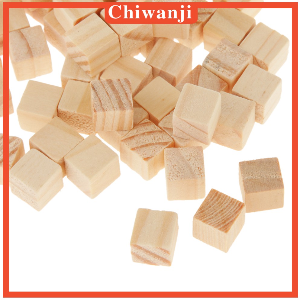 Bộ 50 Miếng Gỗ Vuông Làm Đồ Thủ Công Kích Thước 10x10mm