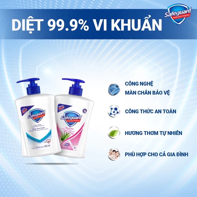 Nước Rửa Tay Safeguard chai 450ml nhiều mùi hương