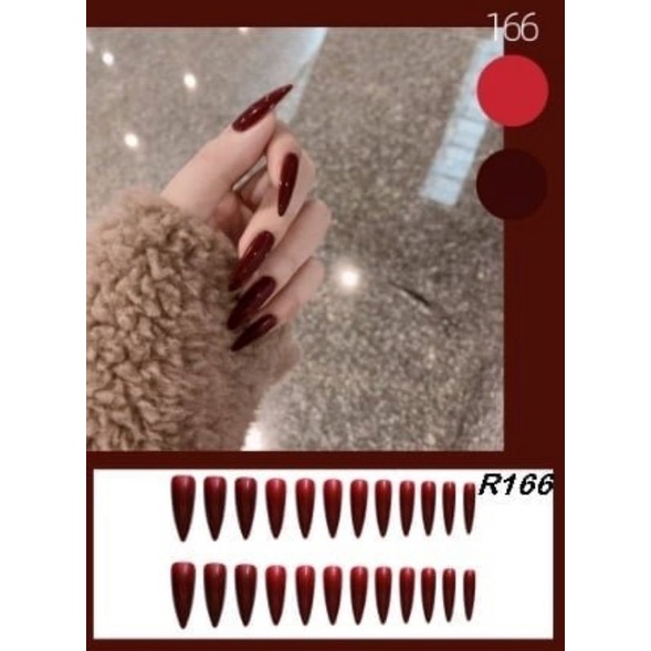 Bộ 24 móng tay giả dài nhiều mẫu thời trang cho nữ Meiisan