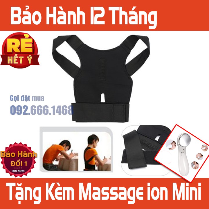 ĐAI ĐEO GIÚP CHỐNG GÙ LƯNG - Tặng Kèm Máy Massage ion Mini Cầm Tay