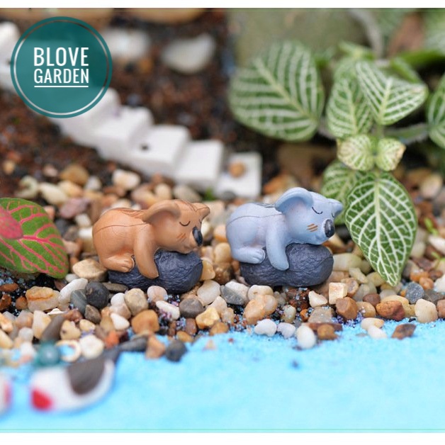 Phụ kiện tiểu cảnh Gấu trúc Koala ngịch ngợm trang trí chậu cây mini, terrarium, hồ cá, bonsai, hòn non bộ, sen đá