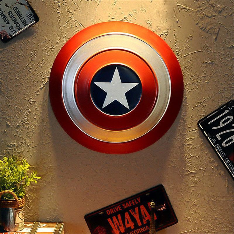 Khiên Captain America Bằng Kim Loại Nguyên Khối Tỉ Lệ 1:1 Cực Chất Tặng Kèm Mặt Nạ