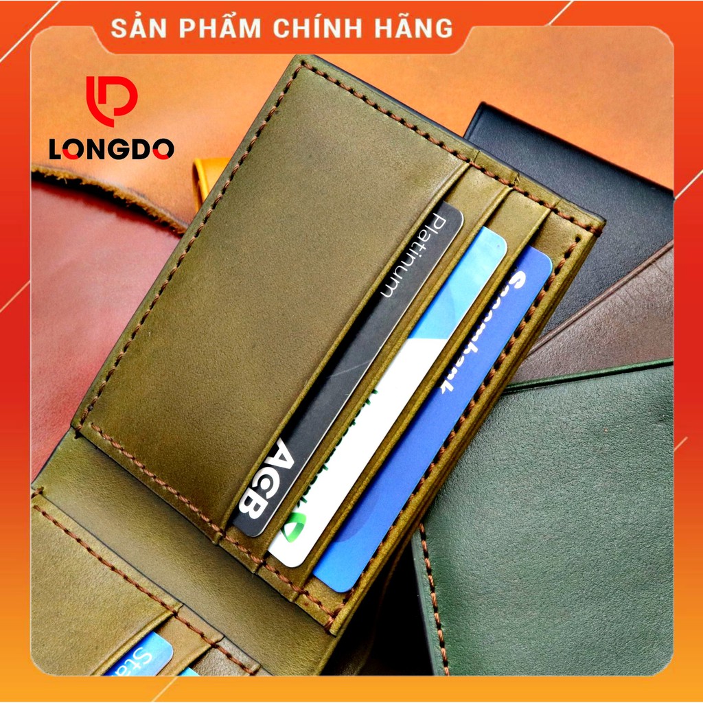 Ví Da Bò Pullup Cao Cấp - Cam Kết 100% Da Bò Thật - Ví Ngang - Hàng Chính Hãng Thương Hiệu Longdo Leather - B01