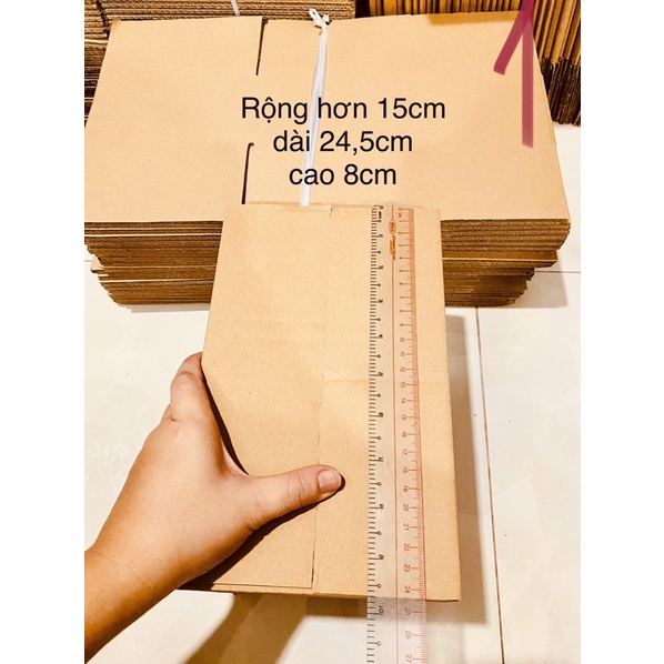 [5 bộ] Hộp carton dày đóng gói hàng 24,5x15x8