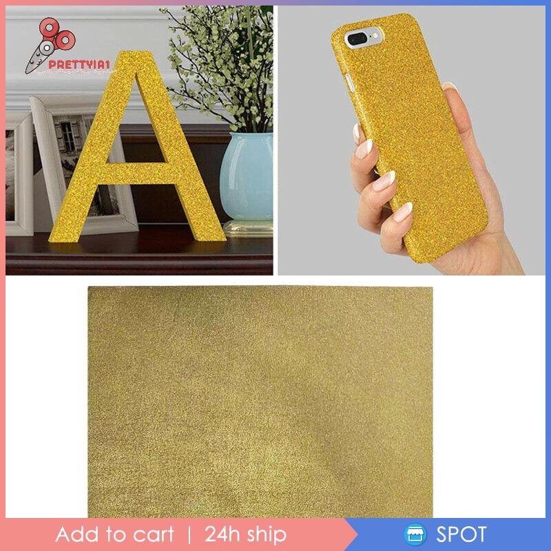 [Prettyia1] Cuộn Giấy Vinyl Truyền Nhiệt HTV Cho Quần Áo Màu Vàng Kim 30x50cm