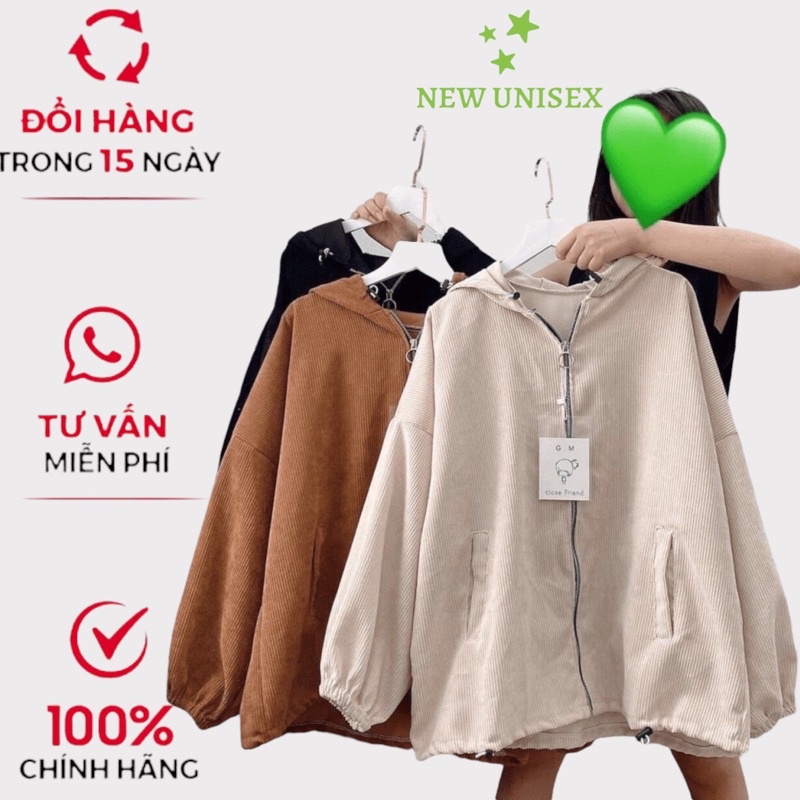 ÁO KHOÁC HOODIE NỮ FORM RỘNG VẢI NHUNG SIÊU ĐẸP THIẾT KẾ DÂY KÉO TÚI TIỆN LỢI - PHONG CÁCH THỜI TRANG - TP [NewUnisex]