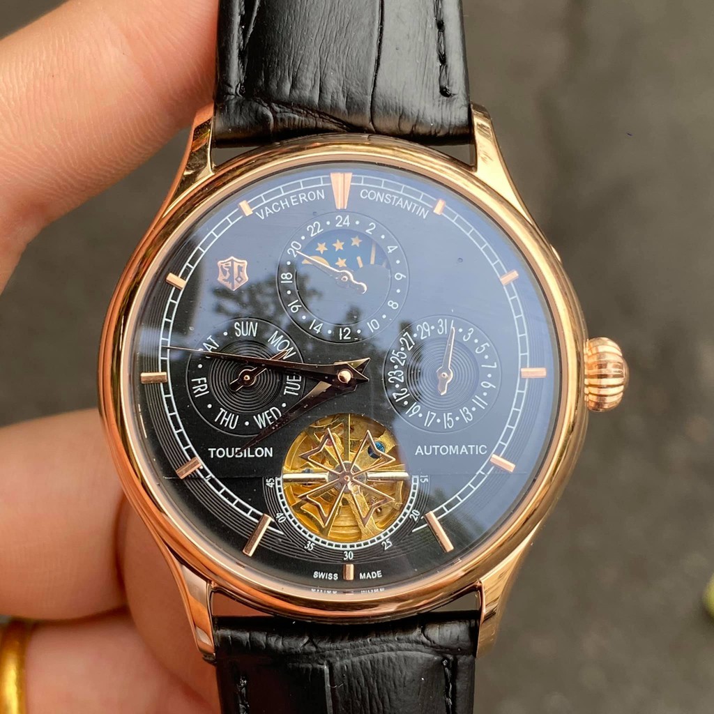 Đồng Hồ Cơ Nam VACHERON Cao Cấp - Đồng Hồ đeo tay Dây Da Nam