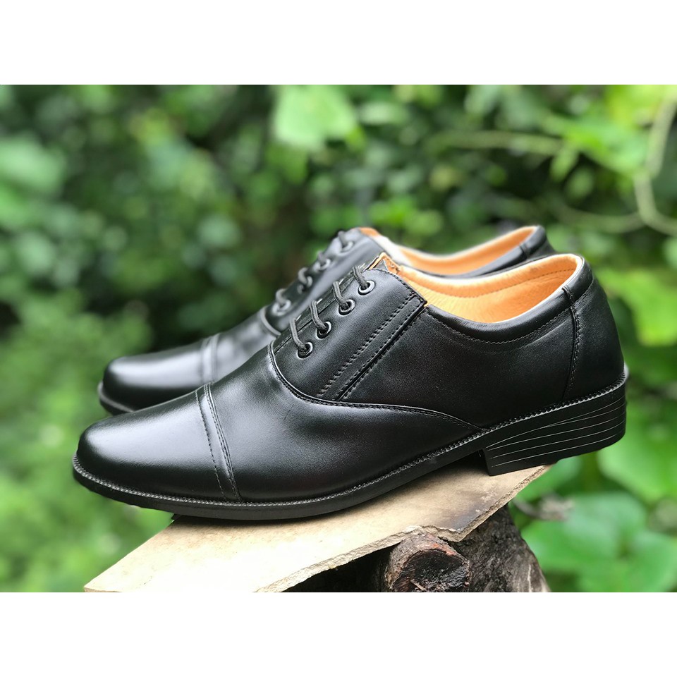 [Đã khâu đế] Giày nam Handmade da thật - 39-43 (màu đen)