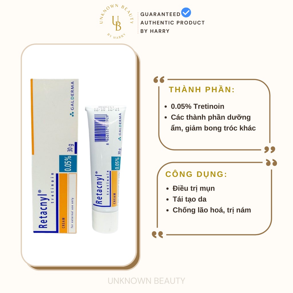 Tretinoin Retacnyl Cream 0.05% [30g- Auth]- Kem hỗ trợ giảm mụn trẻ hóa da | BigBuy360 - bigbuy360.vn