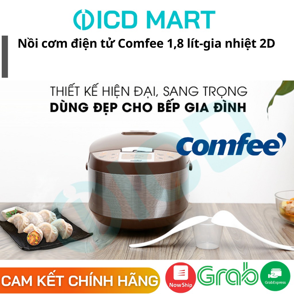 Nồi cơm điện tử COMFEE 6 chế  độ nấu, lòng nồi 5 lớp, model: CR-FD1820C, dung tích 1,8L