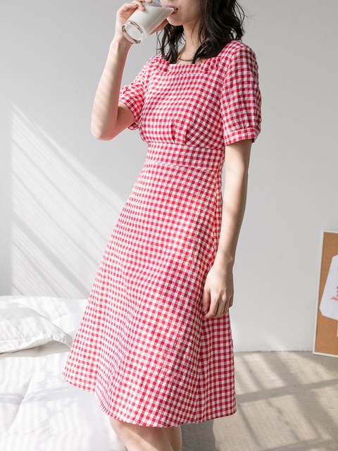 Váy Kẻ Dáng Dài Vintage