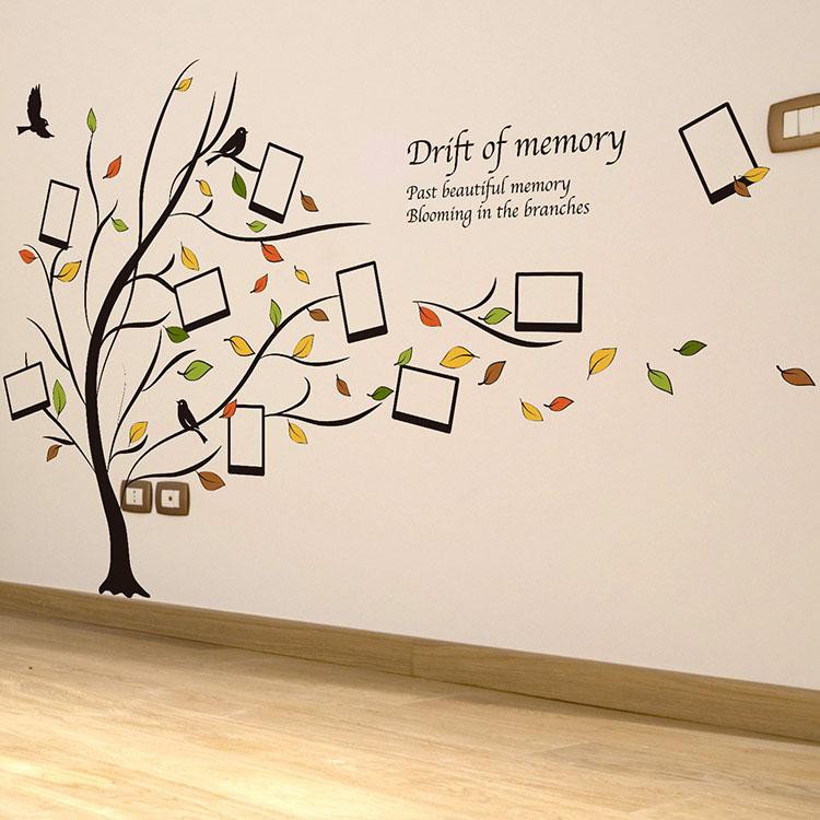 Decal dán tường cây treo khung hình Drift of memory cho bé
