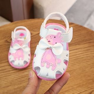 GIÀY TẬP ĐI ĐẾ CAO SU MỀM HÌNH BÉ LỪA CÓ KÈN-CC06