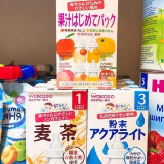 Trà Wakodo đủ vị ( Lúa mạch, Trà xanh, Điện giải, Hoa quả ) cho bé từ 1m+