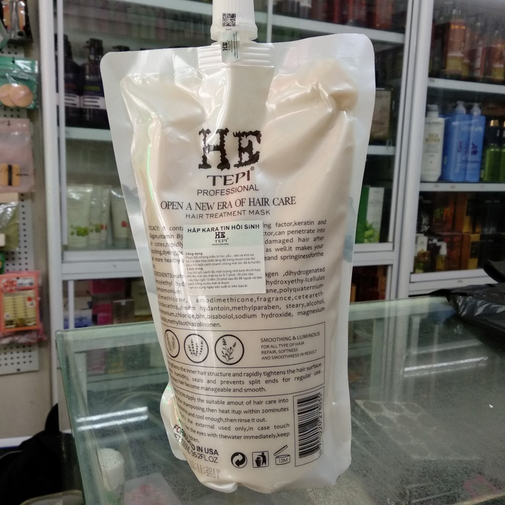 Kem ủ tóc siêu phục hồi HE TEPI COLLAGEN KERATIN SIÊU MƯỢT 1000ML | BigBuy360 - bigbuy360.vn