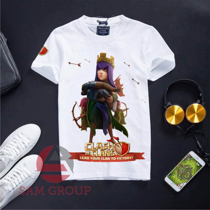 Takan Store [Đủ size] Áo Clash of Clans cotton màu trắng chất cực đẹp - Penka1 Takan Store