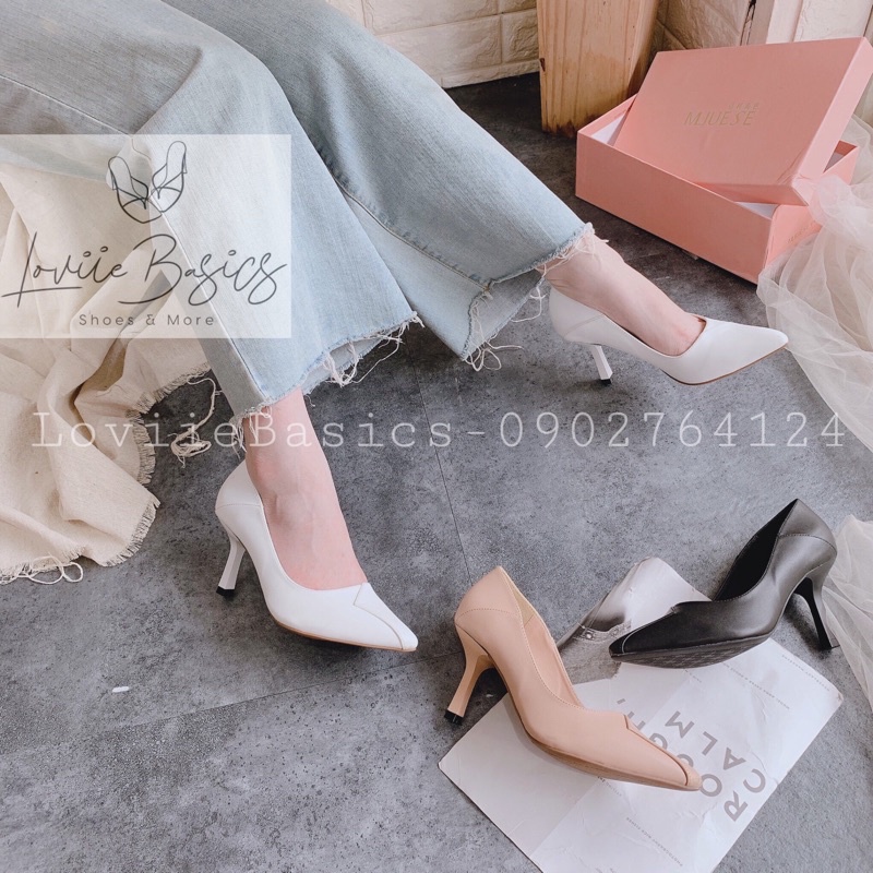 GIÀY CAO GÓT CÔNG SỞ LOVIIE BASICS - GIÀY CAO GÓT 7 PHÂN BÍT MŨI - GIÀY CAO GÓT 7CM - GIÀY CAO GÓT MŨI NHỌN G201056