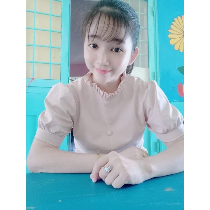 Áo sơ mi nữ công sở thời trang SURI chất lụa Hàn mềm mịn màu da tay ngắn xếp ly-BOCNUTDA