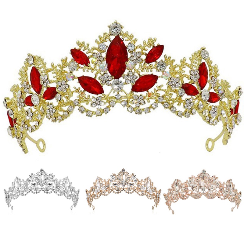 Vương Miện Cài Tóc Đính Pha Lê Nhân Tạo Dành Cho Cô Dâu