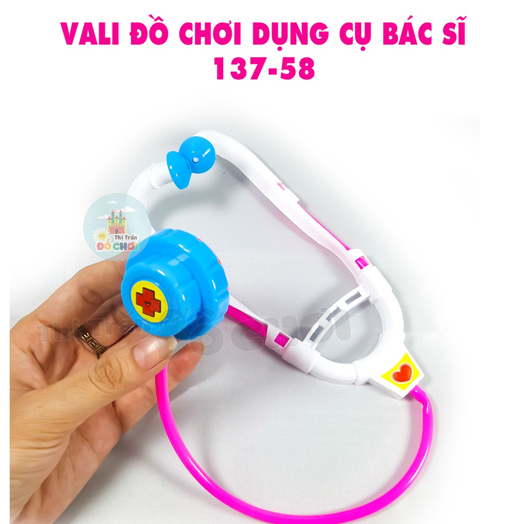 Bộ đồ chơi vali bác sĩ cho bé gái 18 chi tiết màu hồng 137-58 - Thị trấn đồ chơi