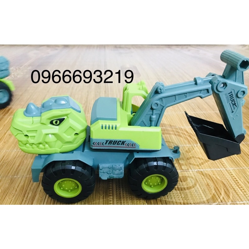 Ô Tô Khủng Long Xanh - Bộ 3 Ô Tô Có Hộp Đựng Bằng Nhựa Cao Cấp
