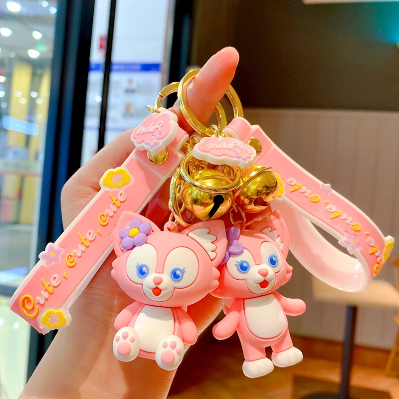 cáo hồng Móc Chìa Khóa Túi Mặt Dây Chuyền Chìa Khóa Mặt Dây Chuyền Dễ Thương Trang Trí Cặp Đôi Mặt Dây Chuyền Xe Móc Khóa Trẻ Em Quà Tặng Sinh Nhật quà lưu niệm