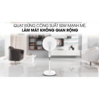 Quạt cây đứng Toshiba F-LSA10(W)VN(Trắng) công nghệ Nhật Bản, hoạt động êm ái