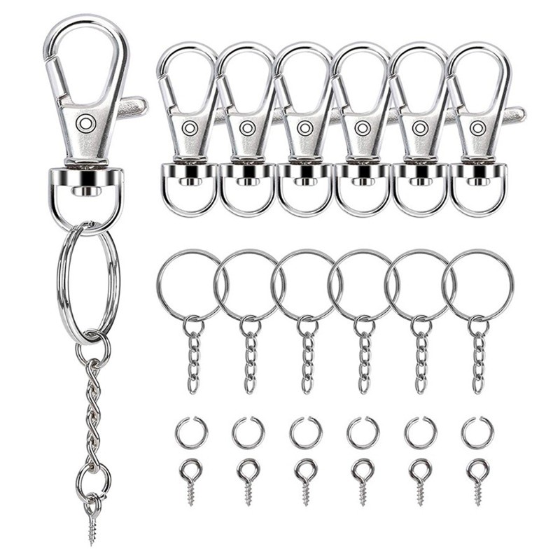 SEL Swivel Snap Hook and Key Rings with Chain and Jump Rings for Keychain Lanyard DIY Jewelry Crafts Accessories