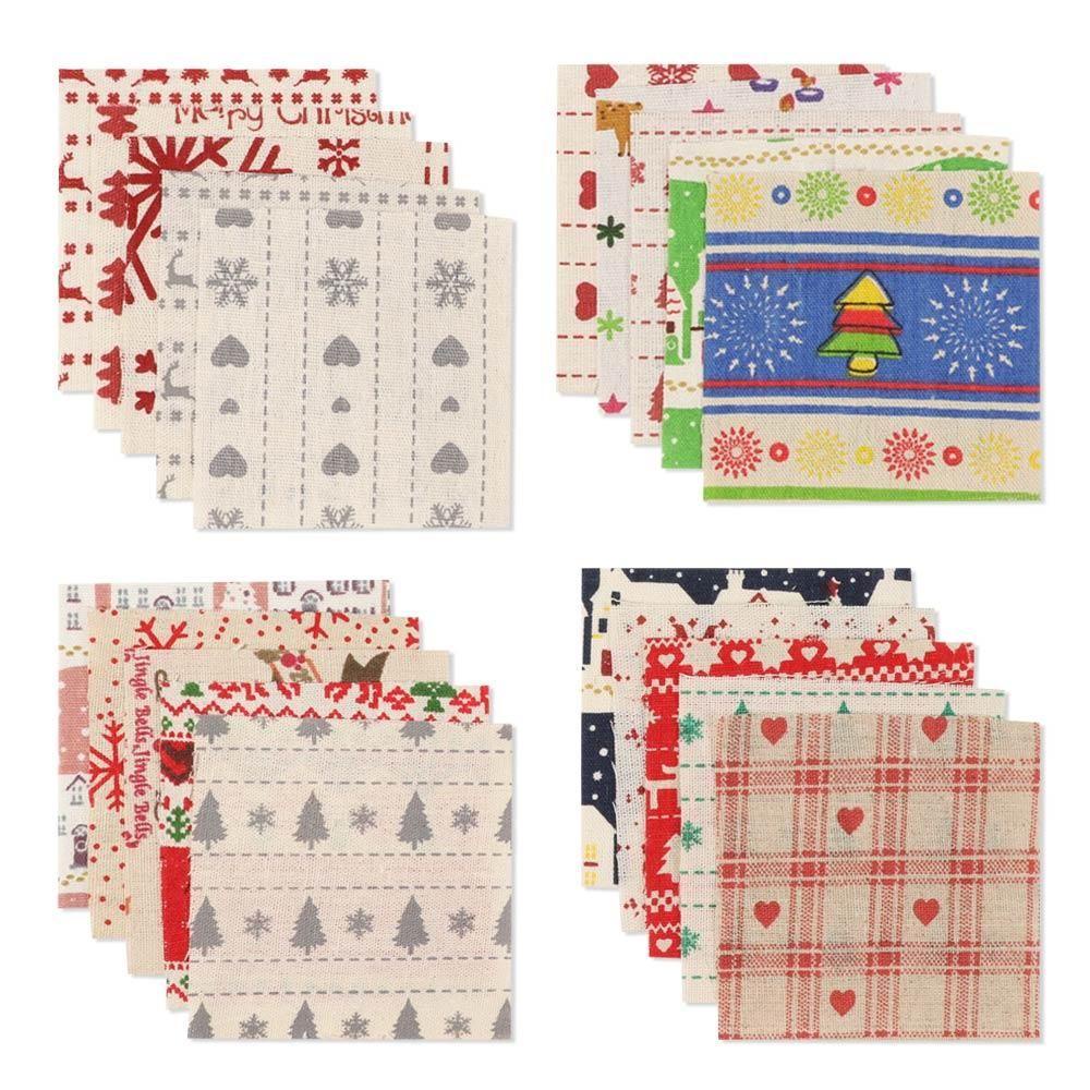 Set 20 Tấm Vải Họa Tiết Giáng Sinh Tự Làm Đồ Thủ Công