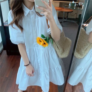 đầm sơ mi bbd trắng