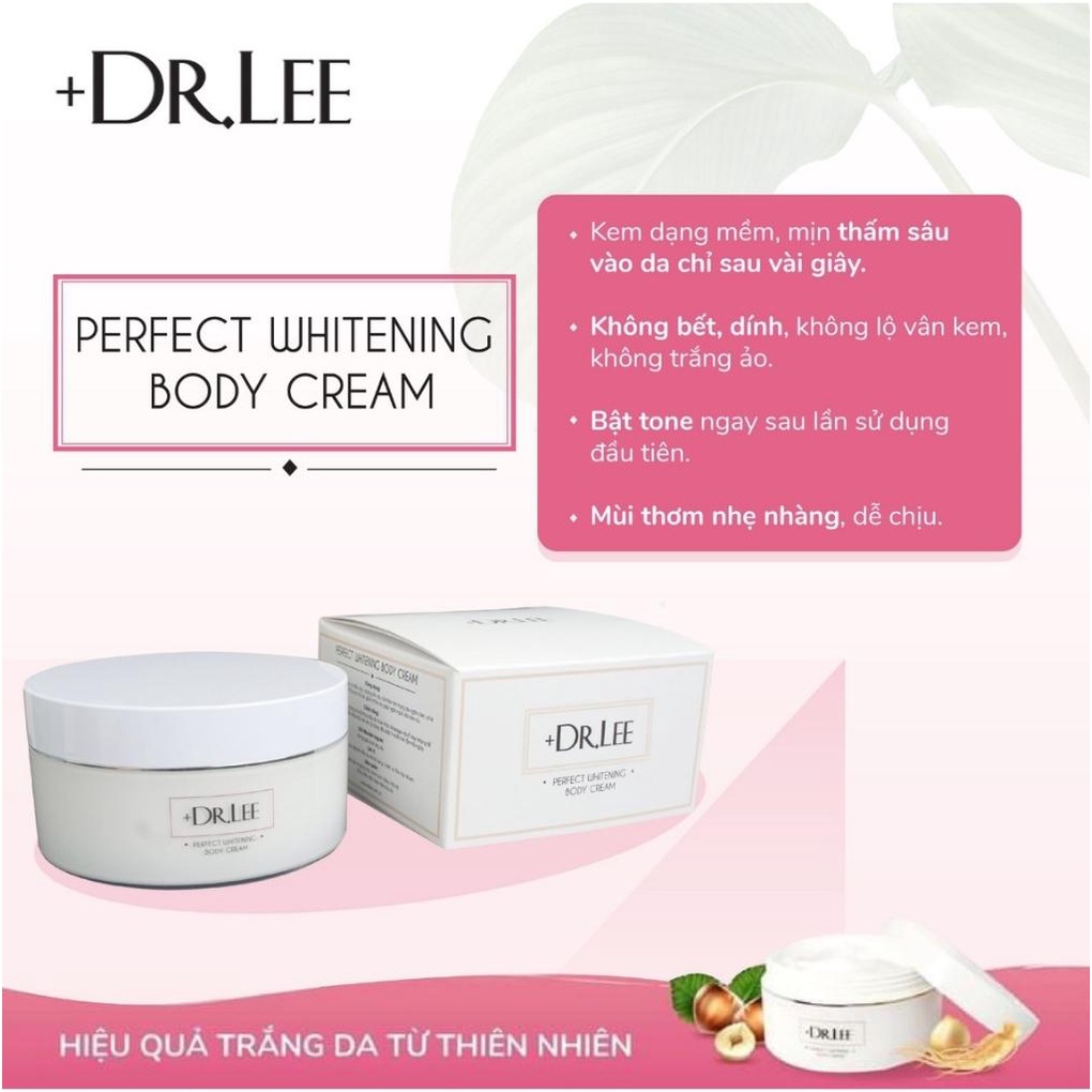 Kem body trắng da dưỡng ẩm phân tử nước Perfect whitening Body Cream +Dr.Lee 200g-HÀNG CHÍNH HÃNG