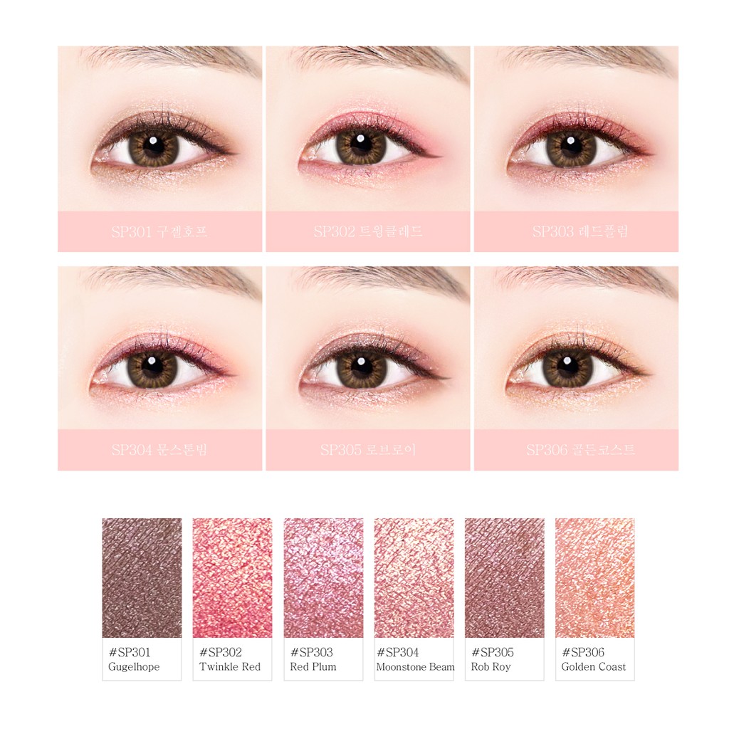 Combo Trang Điểm Cushion + Phấn Mắt Nhũ Nhiều (Pink Cushion 20g + Color & Eyes Single Sparkle 1.4g) | BigBuy360 - bigbuy360.vn