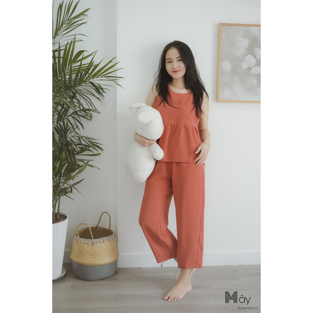 Đồ mặc nhà MÂY áo đũi baby doll quần dài