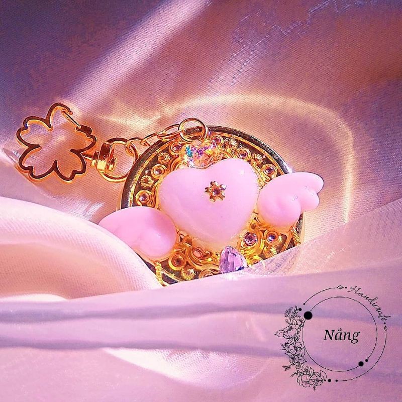 Hộp gương móc khoá angel