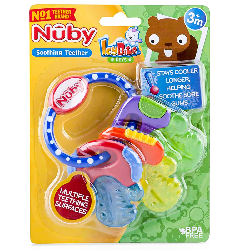 Đồ chơi gặm nướu Nuby hình chìa khóa – ngậm nướu lạnh silicone Nuby cho bé