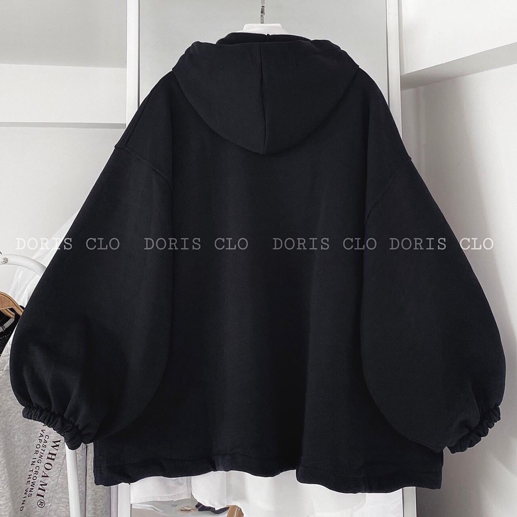 [RẺ VÔ ĐỊCH] Áo khoác nam nữ đen trơn tay bồng_Áo khoác mũ unnisex