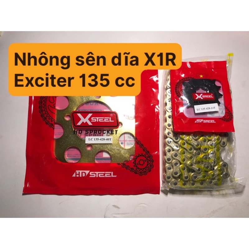 [CÓ VIDEO - CHÍNH HÃNG] Nhông sên dĩa nhông xích đĩa Exciter 135 cc hãng X1R cực bền bỉ êm ái - Đèn xe Việt