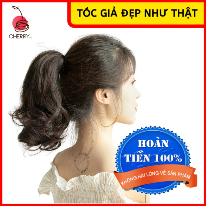 Tóc Giả Đẹp Như Thật Cột Đuôi Ngựa Dạng Ngắn, Xoăn Ở Chân Tóc Phong Cách Năng Động, Cá Tính, Trẻ Trung