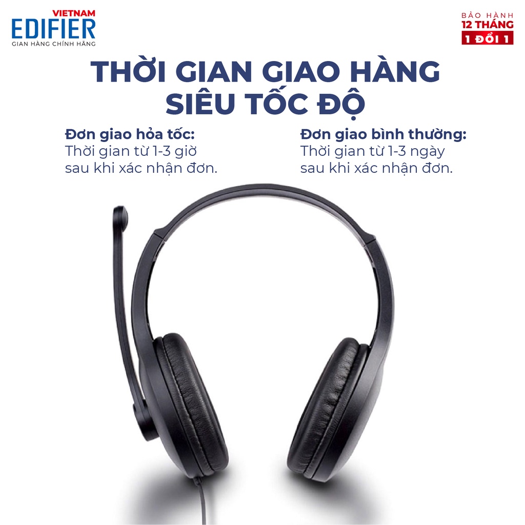 Tai nghe chụp tai có mic EDIFIER USB K800 Chống ồn Chân cắm USB - Hàng phân phối chính hãng Bảo hành 12 tháng