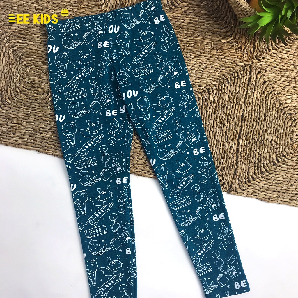 Quần Thun Dài Cho Bé Gái 6-12 Tuổi Bee Kids Chất Cotton Mịn, Họa Tiết Cá Tính 7QT01009DS