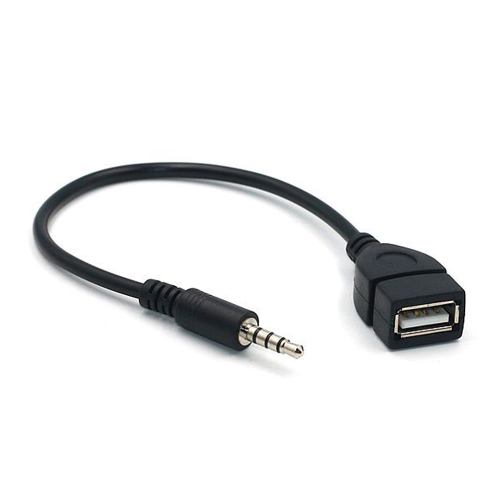 Car AUX  Jack Audio Input Cable MP3 3.5mm Male To USB Port Cable