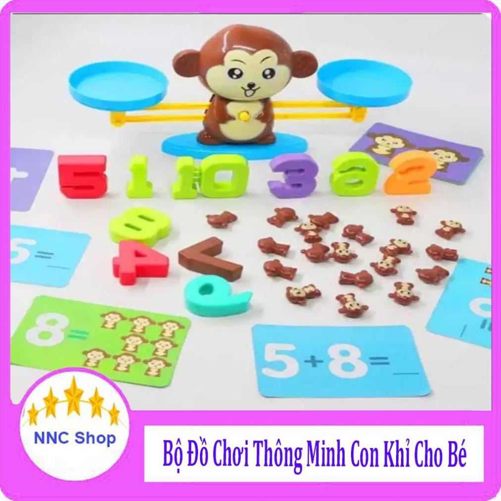 Đồ chơi phát triển trí thông minh - Bàn cân toán học bàn cân khỉ con - NNC Shop