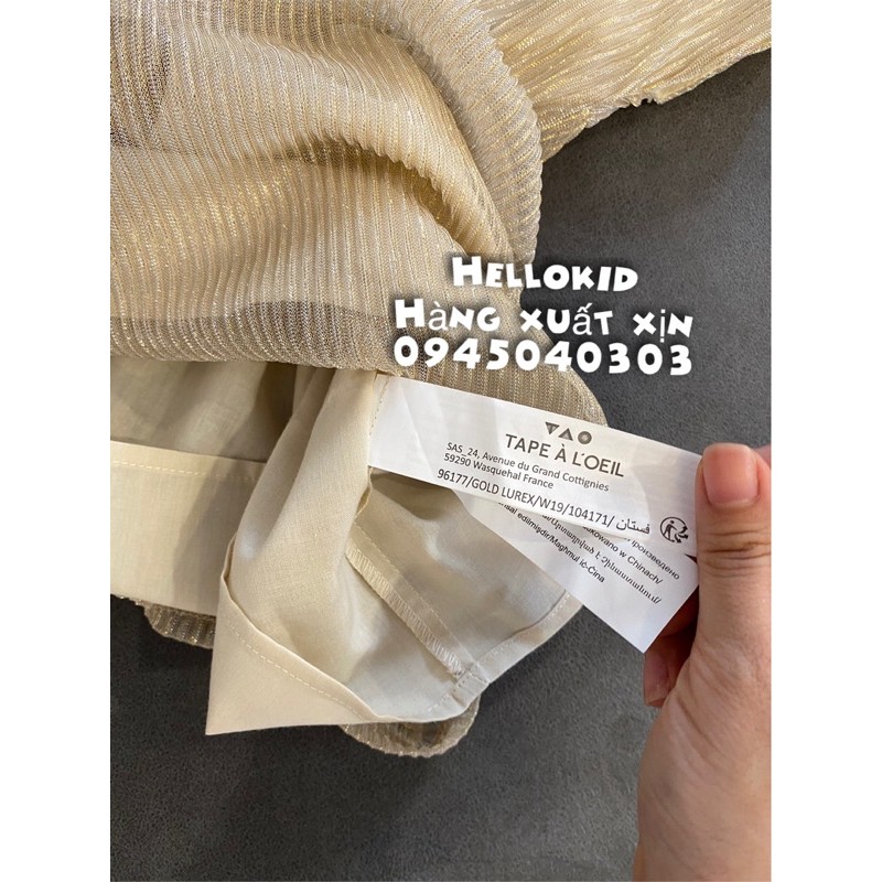 váy dập ly chỉ vàng óng ánh