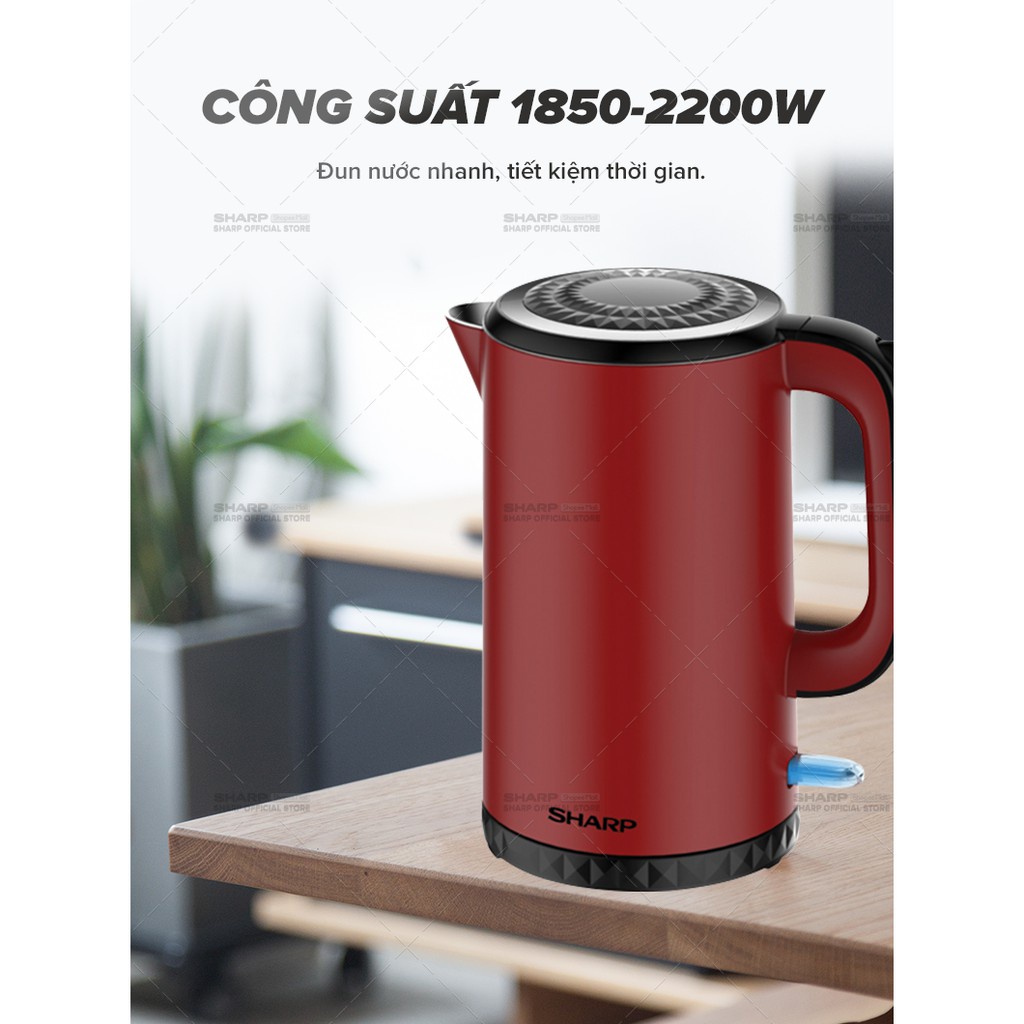 Bình đun siêu tốc Sharp 1.7 lít EKJ-17EVPS-RD