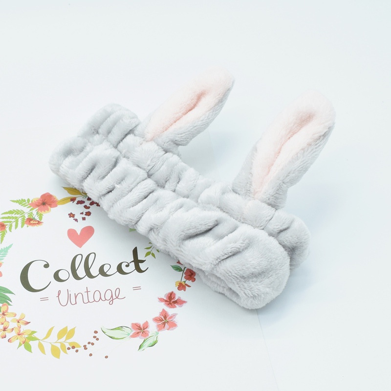 Băng đô rửa mặt / trang điểm phối tai thỏ/mắt lớn/mầm đậu xinh xắn kiểu Hàn Quốc cho nữ