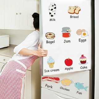 Decal sticker thực phẩm tiếng Anh dán tủ lạnh