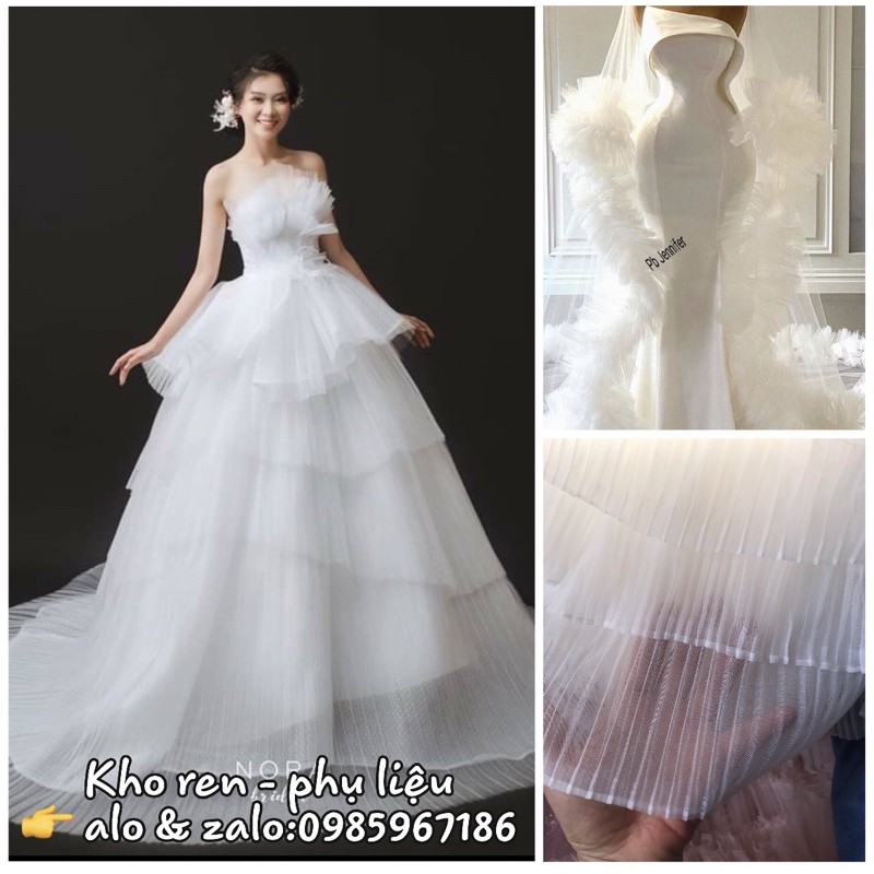 lưới xếp ly mềm may váy (50k/m)