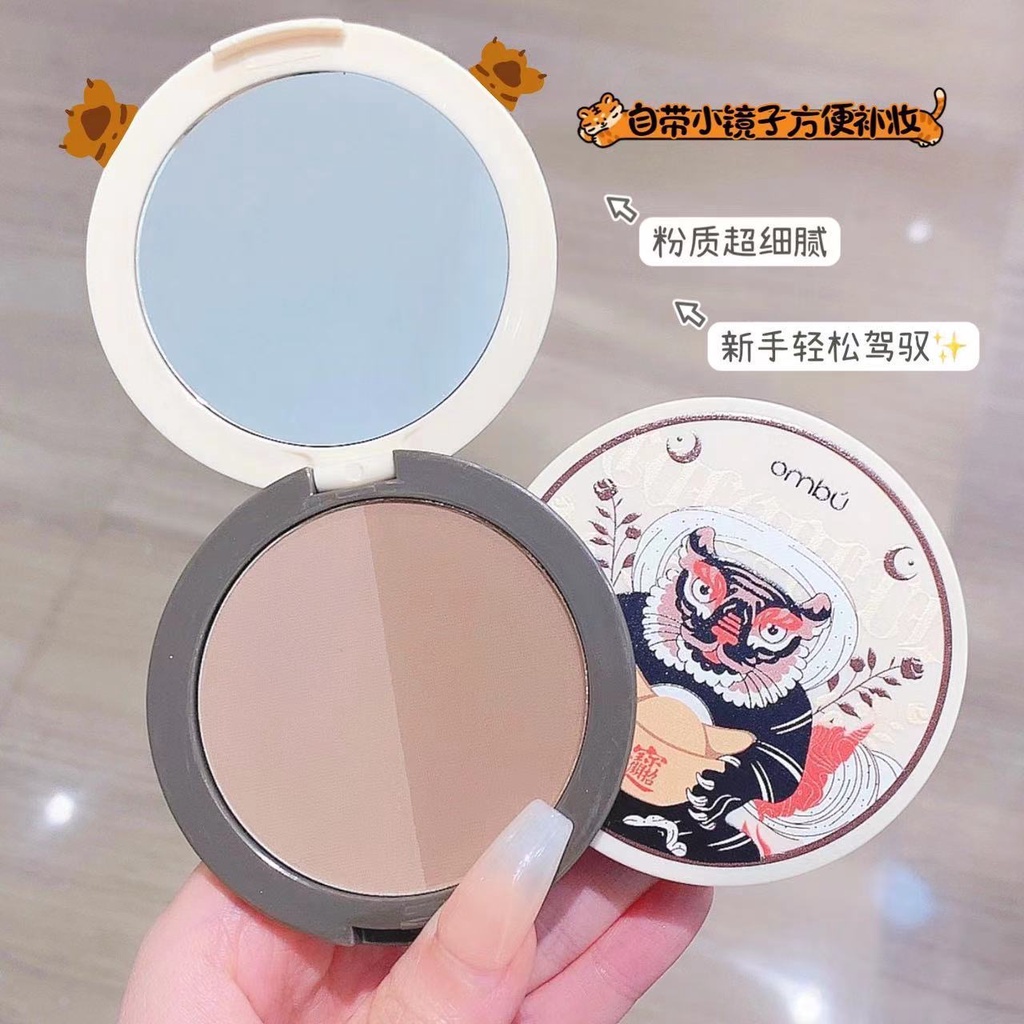 Bảng Phấn Tạo Khối Và Bắt Sáng 2 Màu Kết Hợp Kèm Gương Tiện Dụng