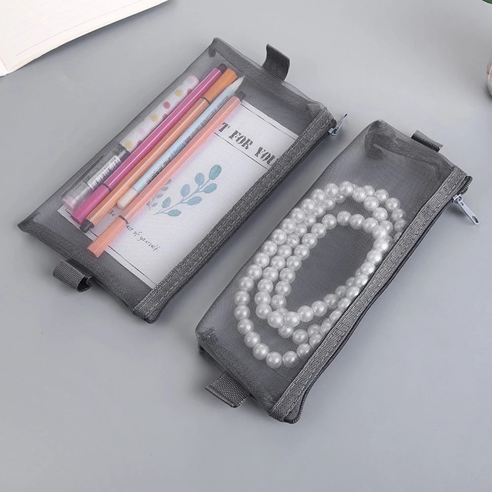 Túi đựng bút chì bằng nylon trong suốt dạng lưới nhiều màu sắc chất lượng cao