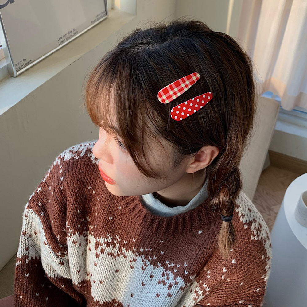 (Hàng Mới Về) 1 Cặp Kẹp Tóc Phong Cách Hàn Quốc Cổ Điển Đáng Yêu